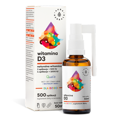 Aura Herbals Witamina D3 dla dzieci MCT 50 ml w aerozolu