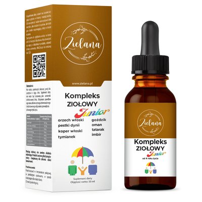 Kompleks Ziołowy JUNIOR  ZIELANA 50 ml + E-Book "Odrobaczanie"